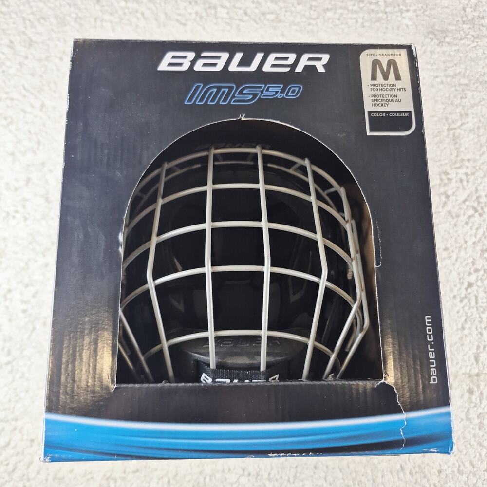 Bauer IMS 5.0 Hockey Helmet Combo Cage Black Size Medium M HECC Certified New